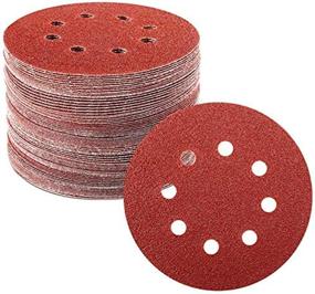 img 4 attached to 🔸 96pcs 5-Inch 8-Hole Hook and Loop Sanding Discs for Random Orbital Sander - 40 60 80 120 180 240 320 400 800 Grits Adhesive Sandpaper by STUHAD