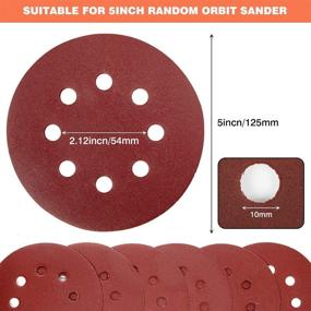 img 3 attached to 🔸 96pcs 5-Inch 8-Hole Hook and Loop Sanding Discs for Random Orbital Sander - 40 60 80 120 180 240 320 400 800 Grits Adhesive Sandpaper by STUHAD