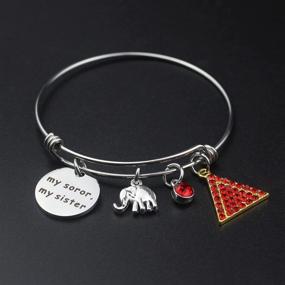 img 1 attached to 🐘 1913 Delta Sigma Theta Sorority Paraphernalia Gifts - DS-T Greek Sorority Jewelry Elephant Bracelet for Women and Girls