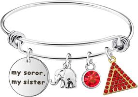 img 4 attached to 🐘 1913 Delta Sigma Theta Sorority Paraphernalia Gifts - DS-T Greek Sorority Jewelry Elephant Bracelet for Women and Girls