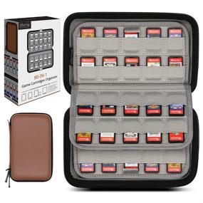 img 4 attached to 🎮 Sisma 80 Game Cartridge Holders Storage Case: Organize Nintendo Switch Game Cards & SD Memory Cards with Style, in Brown