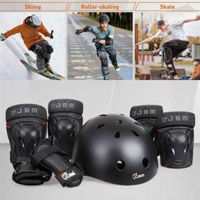 img 2 attached to JBM 4 Sizes Diamond Curved Series Full Protective Gear Set - Multi Sport Helmet, Knee and Elbow Pads with Wrist Guards for Biking, BMX, Scooter, Skateboard, Inline Skating, and More