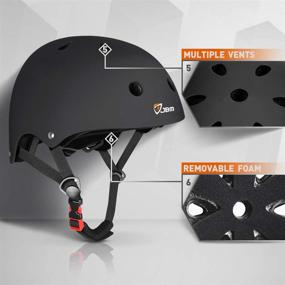 img 1 attached to JBM 4 Sizes Diamond Curved Series Full Protective Gear Set - Multi Sport Helmet, Knee and Elbow Pads with Wrist Guards for Biking, BMX, Scooter, Skateboard, Inline Skating, and More