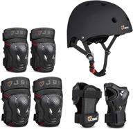 jbm 4 sizes diamond curved series full protective gear set - multi sport helmet, knee and elbow pads with wrist guards for biking, bmx, scooter, skateboard, inline skating, and more logo