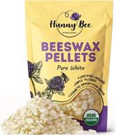 🐝 organic white beeswax pellets by hunnybee - 1lb, cosmetic grade, triple filtered beeswax pastilles for diy candles, skin care, and lip balm - easy melt beeswax pastilles logo