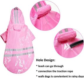 img 2 attached to 🐶 Waterproof Dog Raincoat with Safety Reflective Stripes - Lightweight Rain Jacket for Small to Large Dogs, Breathable Rain Poncho Hooded Rainwear - Duotopia