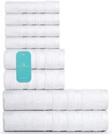 🛀 8-piece turkish cotton bath towel set - includes 2 bath towels, 2 hand towels and 4 washcloths - soft, absorbent towels for bathroom, shower, spa logo