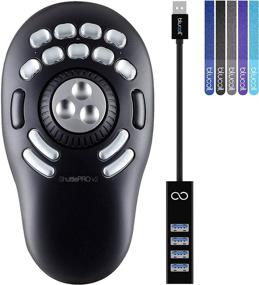 img 4 attached to 🖱️ Contour Design ShuttlePRO v2 USB Multimedia Controller Bundle with Blucoil USB Hub and Cable Ties – Windows and Mac (Black, Old Version)