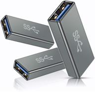 💻 адаптер basesailor usb female to female (3 штуки), сцепка usb 3.0 - соединяет два мужских порта usb, серый (улучшенный) логотип