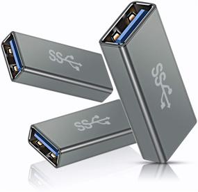 img 4 attached to 💻 Адаптер Basesailor USB Female to Female (3 штуки), сцепка USB 3.0 - соединяет два мужских порта USB, серый (улучшенный)