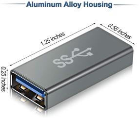 img 2 attached to 💻 Адаптер Basesailor USB Female to Female (3 штуки), сцепка USB 3.0 - соединяет два мужских порта USB, серый (улучшенный)