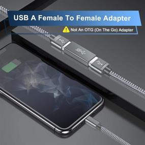 img 3 attached to 💻 Адаптер Basesailor USB Female to Female (3 штуки), сцепка USB 3.0 - соединяет два мужских порта USB, серый (улучшенный)