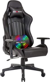 img 4 attached to 🎮 Bowthy Massage Gaming Chair - Ergonomic Computer Game Chair for Adults, Heavy Duty Big and Tall Gamer Chair with Racing Style, Enhanced Headrest and Lumbar Support in Black