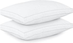 img 3 attached to Premium Quality Gusseted Pillow (2-Pack) for Side and Back Sleepers - Queen Size - White Gusset - 18 x 26 Inches