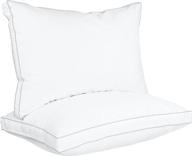 premium quality gusseted pillow (2-pack) for side and back sleepers - queen size - white gusset - 18 x 26 inches logo