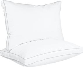 img 4 attached to Premium Quality Gusseted Pillow (2-Pack) for Side and Back Sleepers - Queen Size - White Gusset - 18 x 26 Inches