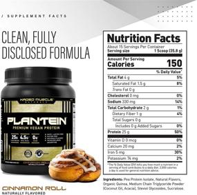 img 3 attached to 🌱 Organic Vegan Protein Powder: Kaged Muscle Plantein for Enhanced Absorption (15 Servings, Cinnamon Roll Flavor)