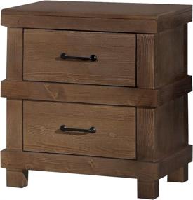 img 2 attached to Authentic ACME Adams Antique Oak Nightstand: Vintage Charm and Timeless Elegance