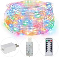 auing 100 led starry fairy lights, 33ft usb multicolor christmas lights with remote timer adapter - perfect decoration for christmas, party, holiday, garden, wedding, indoors, outdoors логотип