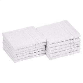 img 4 attached to 🧼 Amazon Basics Scenic Snow Cosmetic Friendly Washcloths - 12-Pack: Soft and Efficient