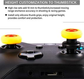 img 1 attached to Enhance Your Gaming Experience with Playrealm FPS Thumbstick Extender & 3D Texture Rubber Silicone Grip Cover 2 Sets for Xbox Series X/S & Xbox One Controller(Radiation Yellow)