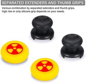 img 2 attached to Enhance Your Gaming Experience with Playrealm FPS Thumbstick Extender & 3D Texture Rubber Silicone Grip Cover 2 Sets for Xbox Series X/S & Xbox One Controller(Radiation Yellow)