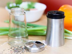 img 2 attached to 🧂 Versatile Stainless Steel Spice Dispenser: Adjustable Pour Holes for Pepper and Salt - Ideal for Himalayan, Table Salt, White & Black Pepper