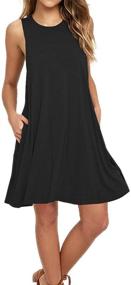 img 4 attached to AUSELILY Sleeveless Pockets T Shirt Dresses Women's Clothing