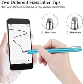 img 1 attached to Bargains Depot Universal Stylus Pens: 2-in-1 Fiber Tip Touchscreen Pen for Tablets & Cell Phones - High-Sensitivity 5mm - 8 Extra Replaceable Tips Included (1 pcs, Black)