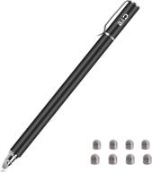 bargains depot universal stylus pens: 2-in-1 fiber tip touchscreen pen for tablets & cell phones - high-sensitivity 5mm - 8 extra replaceable tips included (1 pcs, black) logo