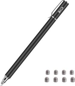 img 4 attached to Bargains Depot Universal Stylus Pens: 2-in-1 Fiber Tip Touchscreen Pen for Tablets & Cell Phones - High-Sensitivity 5mm - 8 Extra Replaceable Tips Included (1 pcs, Black)