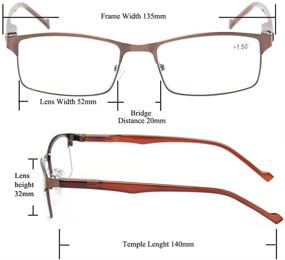 img 3 attached to 👓 Kerecsen 2-Pack Stainless Steel Reading Glasses with Spring Hinge for Enhanced Comfort and Durability