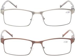 img 2 attached to 👓 Kerecsen 2-Pack Stainless Steel Reading Glasses with Spring Hinge for Enhanced Comfort and Durability