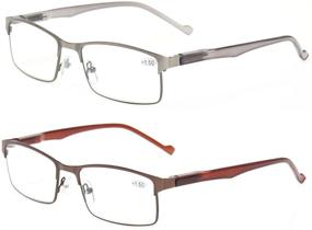 img 4 attached to 👓 Kerecsen 2-Pack Stainless Steel Reading Glasses with Spring Hinge for Enhanced Comfort and Durability