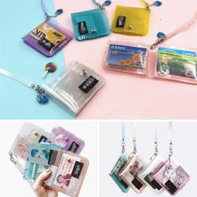 img 3 attached to 💫 Sparkling Glitter Wallets with Clear Photocards and Convenient Lanyard: Women's Handbags & Wallets in Wallets