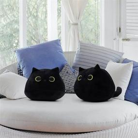 img 3 attached to Soft Plush Black Cat Pillow Toy - Cute Cat Plushie Doll Pillow for Babies, Stuffed Animal Sofa Decoration - Cat Shape Design - (B)