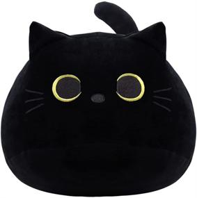 img 4 attached to Soft Plush Black Cat Pillow Toy - Cute Cat Plushie Doll Pillow for Babies, Stuffed Animal Sofa Decoration - Cat Shape Design - (B)