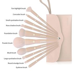 img 3 attached to MSQ Make Up Brushes 10Pcs Makeup Brush Set with Bag - Synthetic Hair Powder & Fan Brushes, Foundation & Blending Brush, Eyeshadow & Eye Brushes (Khaki)