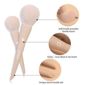 img 1 attached to MSQ Make Up Brushes 10Pcs Makeup Brush Set with Bag - Synthetic Hair Powder & Fan Brushes, Foundation & Blending Brush, Eyeshadow & Eye Brushes (Khaki)