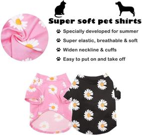 img 2 attached to 🐾 Soft and Stretchy 2 Pack Printed Dog Shirts - Breathable Pet T-Shirt for Small Dogs and Cats