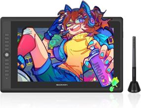 img 4 attached to 🖌️ GAOMON PD156 PRO Full-Laminated Screen Graphic Drawing Tablet - 8192 Pressure Sensitivity Levels, Battery-Free Stylus, 9 Shortcut Keys for Digital Art