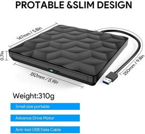 img 1 attached to 📀 Portable Ultra Slim CD DVD Rewriter Burner Writer with USB 3.0 Type C - Windows Linux Mac OS Compatible