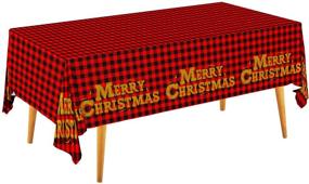 img 4 attached to 🦬 Buffalo Plaid Christmas Tablecloth Decorations