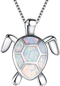 img 1 attached to 🐢 Captivating Opal Turtle Pendant Necklace by Jude Jewelers: A Mesmerizing Animal-inspired Accessory