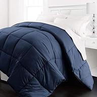 🛏️ beckham luxury linens - lightweight goose down alternative comforter - high-quality hotel comforter - king/cal king size – navy blue… logo