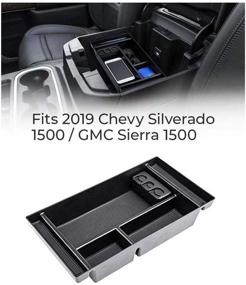 img 4 attached to 🚘 Salusy Center Console Organizer Tray for (2019-2021) Chevy Silverado 1500/GMC Sierra 1500 and 2020-2021 Silverado/Sierra 2500/3500 HD - Full Console with Bucket Seats, Compatible Accessories