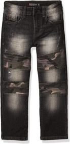 img 4 attached to 👖 Little Stretch Biker Denim Jeans for Boys by Southpole