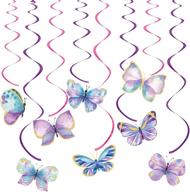 🦋 butterfly party decorations - hanging swirl decor, 16-piece butterfly party supplies for birthday & wedding, ceiling hanging swirl decorations - home, classroom & baby shower supplies logo