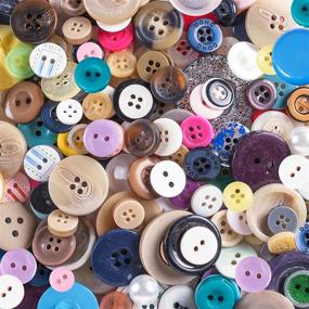 img 4 attached to 🧵 100-Pack Scrambled Assortment Bag: Colorful Buttons for Arts & Crafts, Decoration, Sewing & More! Sizes Range from 3/8" to 1.5