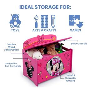 img 1 attached to Deluxe Disney Minnie Mouse Toy Box by Delta Children